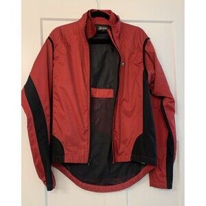Sugoi Red Convertible Jacket Vest Removable Arms Cycle/ Running Ladies Med -Flaw